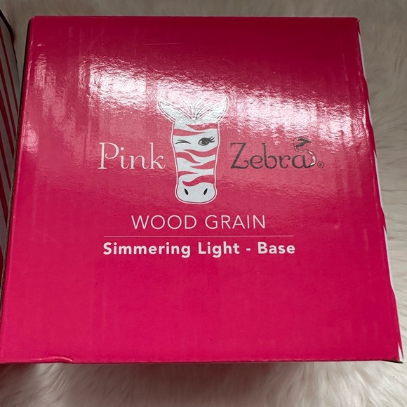 Pink zebra grooved plum simmer light with base - Picture 4 of 4